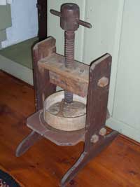Cheese press at the Macy-Colby House
